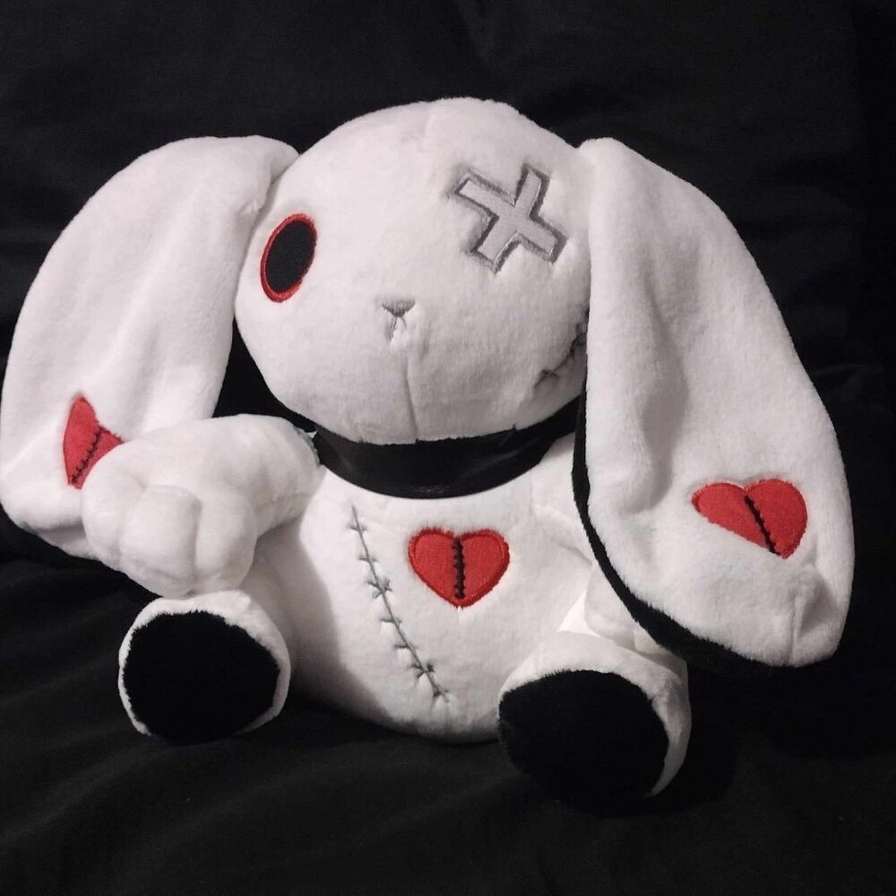 New Goth White VooDoo Bunny Rabbit Plush Animal